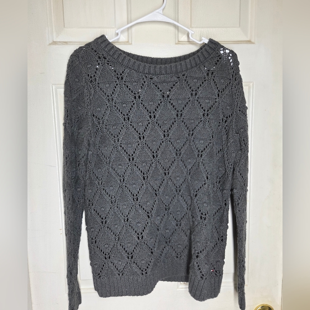 Gray Women's Knit Sweater Tommy Hilfiger Womens Size Large